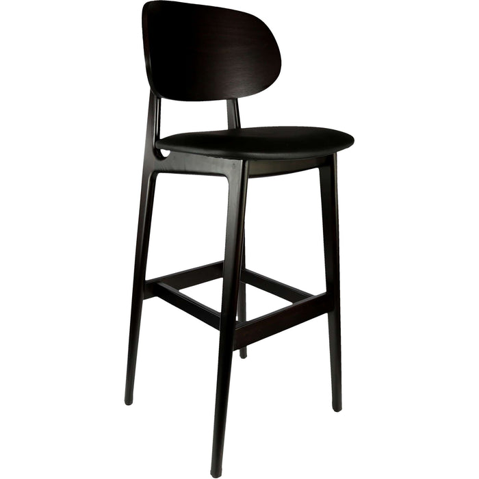 Durafurn Ban Barstool - Black Dolaro Vinyl Seat - Wenge H Frame