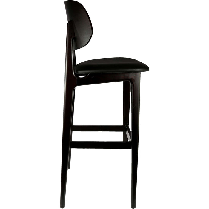Durafurn Ban Barstool - Black Dolaro Vinyl Seat - Wenge H Frame