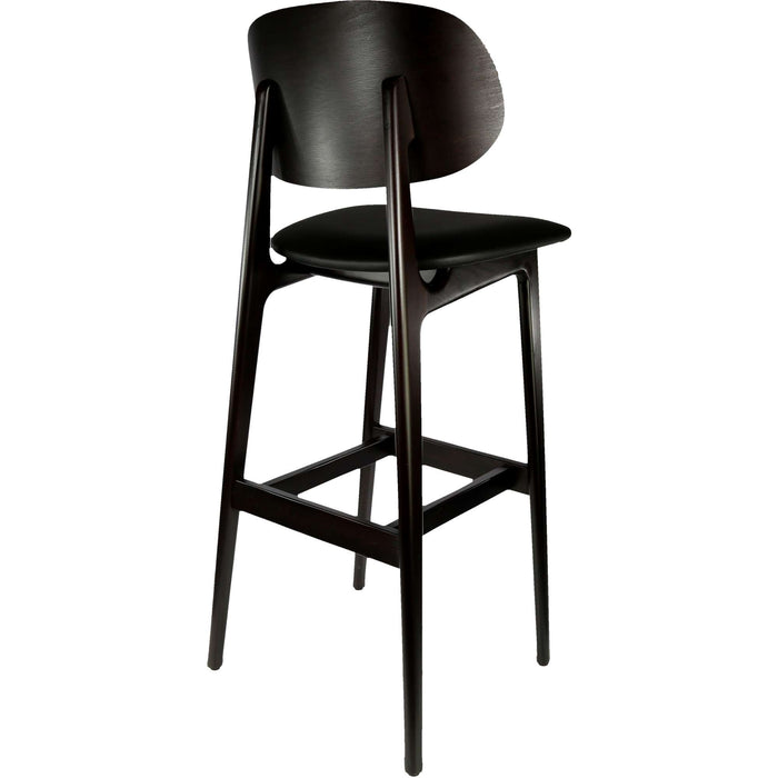Durafurn Ban Barstool - Black Dolaro Vinyl Seat - Wenge H Frame