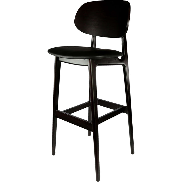 Durafurn Ban Barstool - Black Dolaro Vinyl Seat - Wenge H Frame