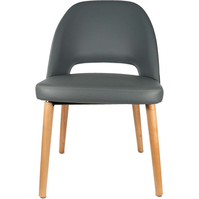 Durafurn Semifreddo Chair - Trojan Oak Legs/Anthracite Vinyl