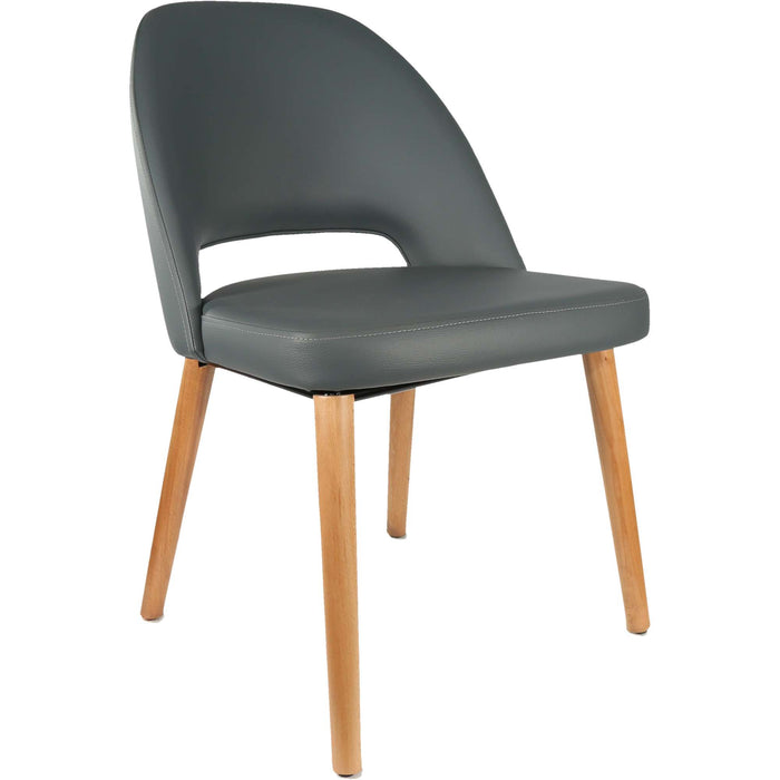 Durafurn Semifreddo Chair - Trojan Oak Legs/Anthracite Vinyl