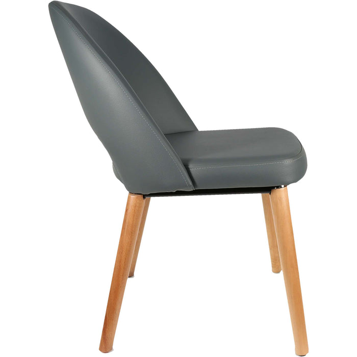 Durafurn Semifreddo Chair - Trojan Oak Legs/Anthracite Vinyl