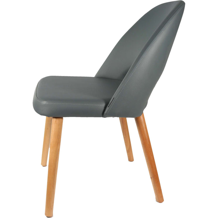 Durafurn Semifreddo Chair - Trojan Oak Legs/Anthracite Vinyl