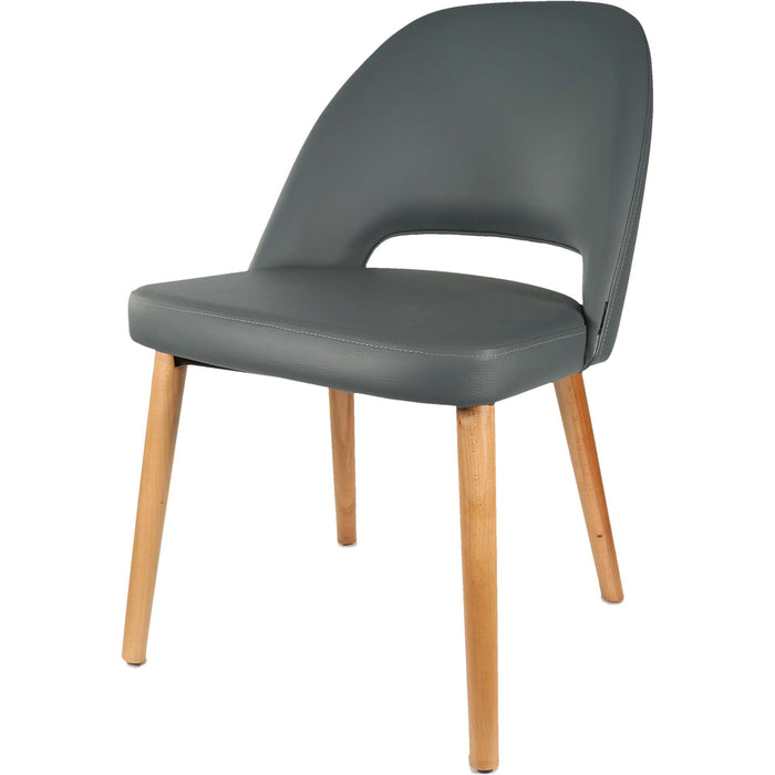 Durafurn Semifreddo Chair - Trojan Oak Legs/Anthracite Vinyl