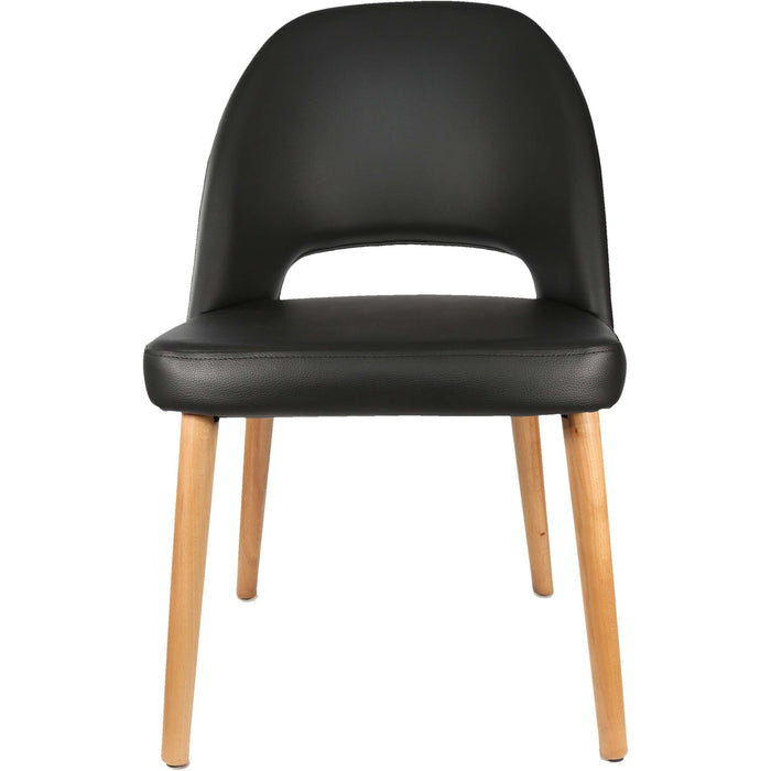 Durafurn Semifreddo Chair - Trojan Oak Legs/Black Vinyl