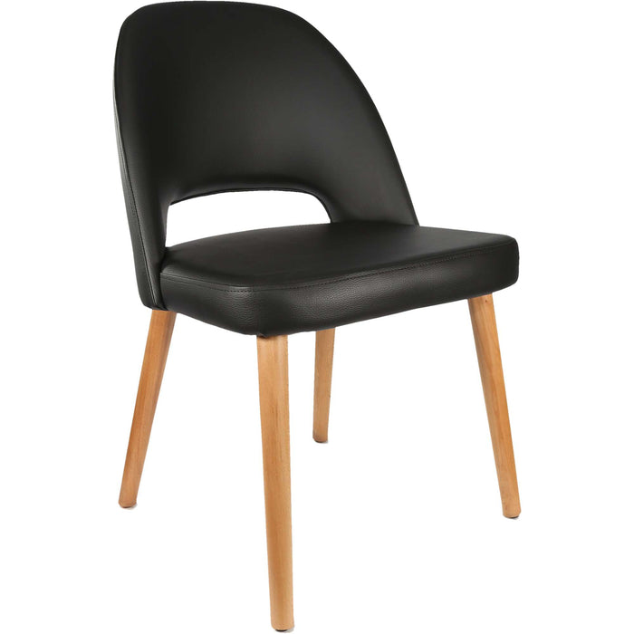 Durafurn Semifreddo Chair - Trojan Oak Legs/Black Vinyl
