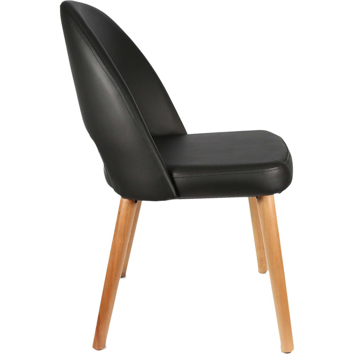 Durafurn Semifreddo Chair - Trojan Oak Legs/Black Vinyl