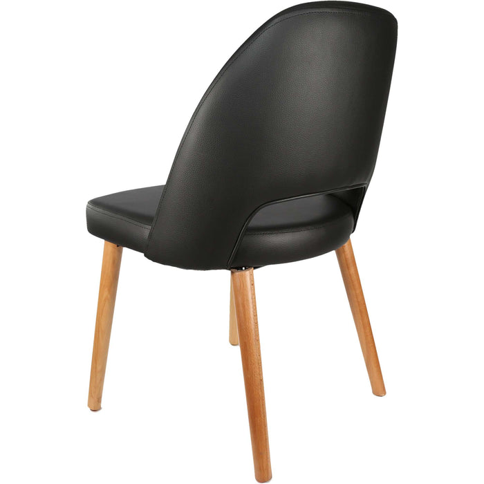 Durafurn Semifreddo Chair - Trojan Oak Legs/Black Vinyl