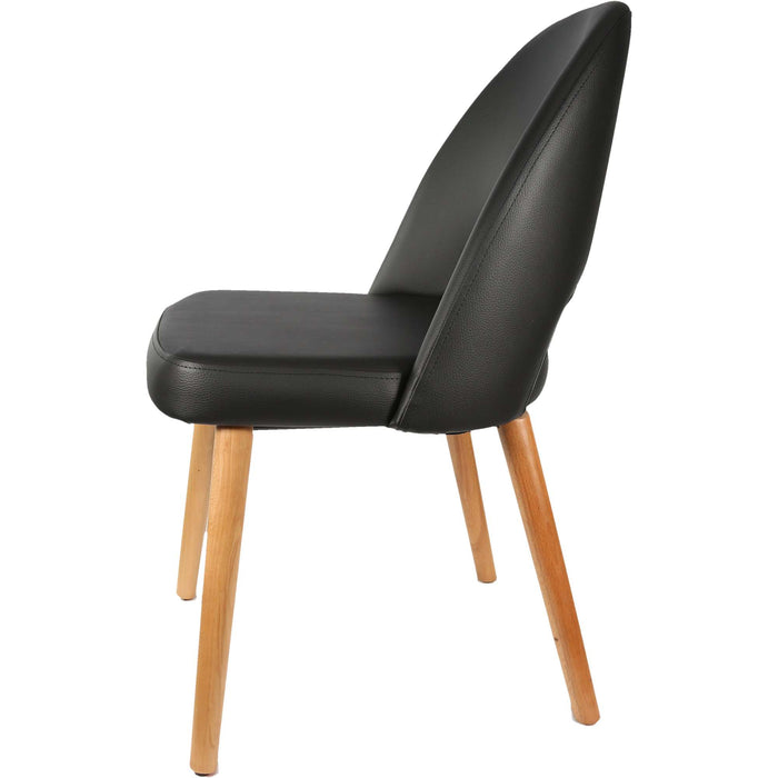 Durafurn Semifreddo Chair - Trojan Oak Legs/Black Vinyl