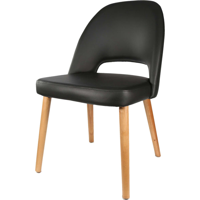 Durafurn Semifreddo Chair - Trojan Oak Legs/Black Vinyl