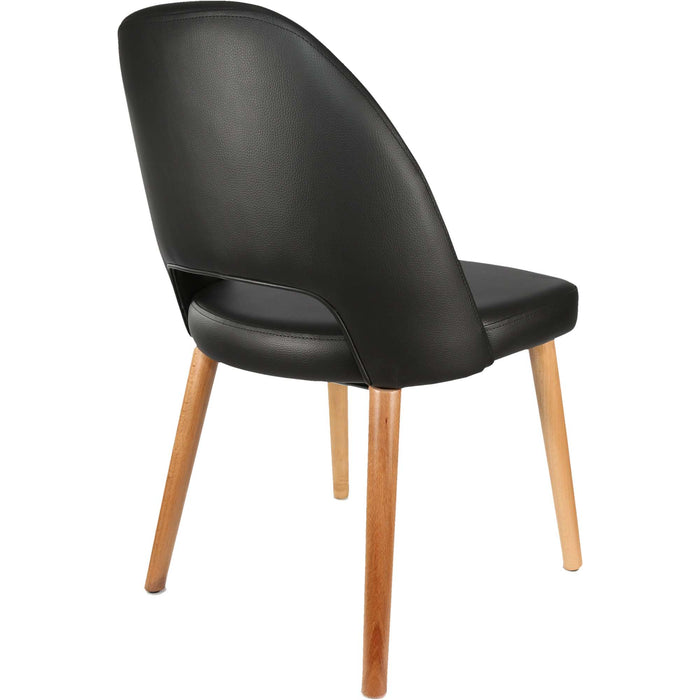 Durafurn Semifreddo Chair - Trojan Oak Legs/Black Vinyl