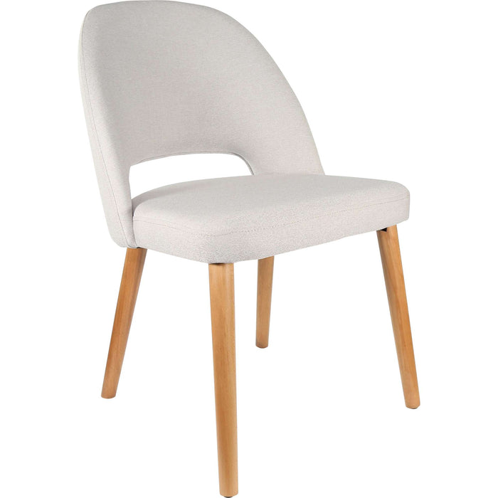 Durafurn Semifreddo Chair - Trojan Oak Legs/ Light Grey Woven Fabric