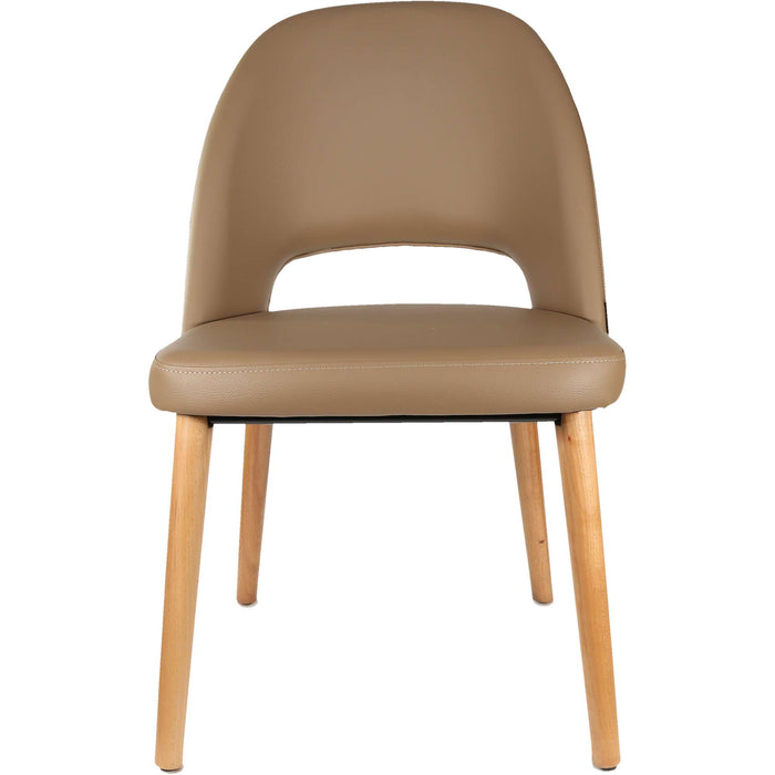 Durafurn Semifreddo Chair - Trojan Oak Legs/Taupe Vinyl