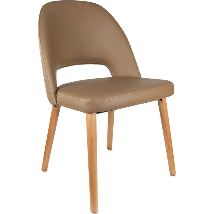 Durafurn Semifreddo Chair - Trojan Oak Legs/Taupe Vinyl