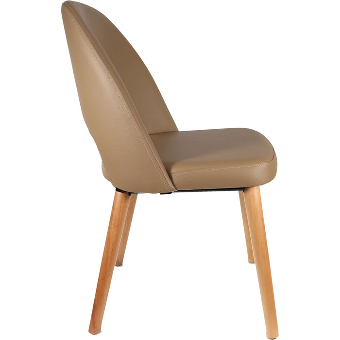 Durafurn Semifreddo Chair - Trojan Oak Legs/Taupe Vinyl