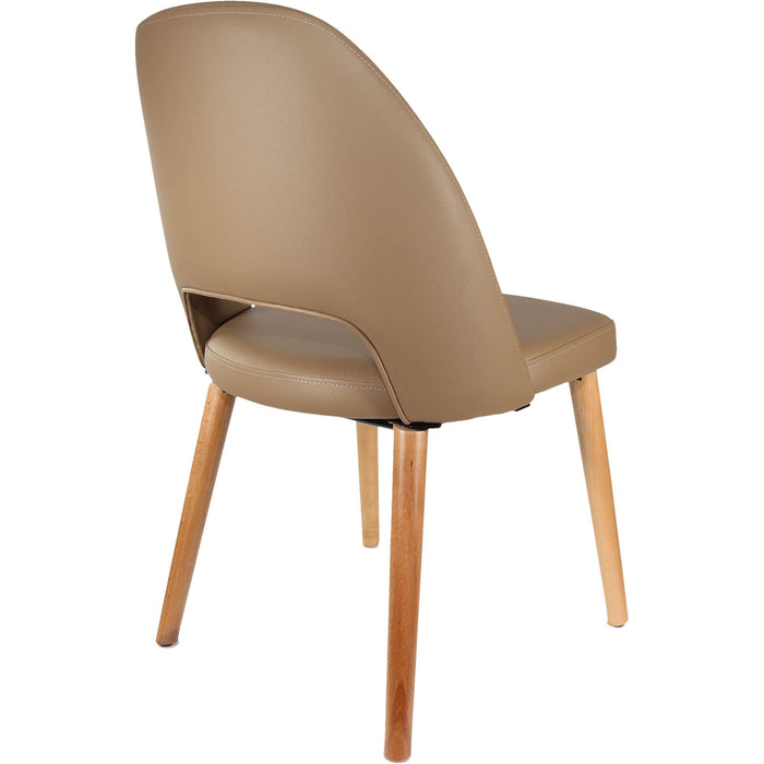 Durafurn Semifreddo Chair - Trojan Oak Legs/Taupe Vinyl