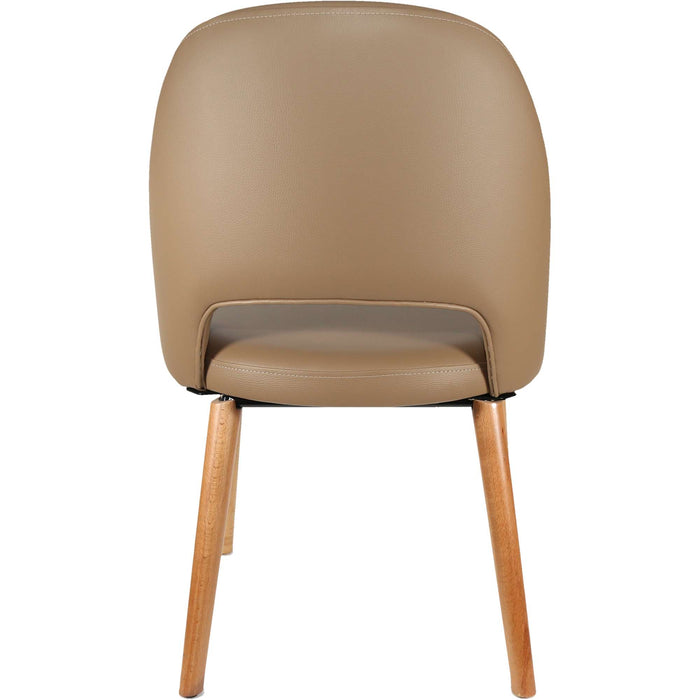 Durafurn Semifreddo Chair - Trojan Oak Legs/Taupe Vinyl