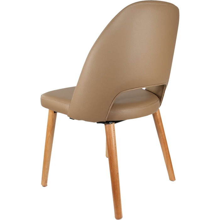 Durafurn Semifreddo Chair - Trojan Oak Legs/Taupe Vinyl