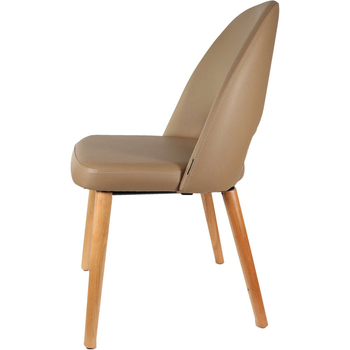 Durafurn Semifreddo Chair - Trojan Oak Legs/Taupe Vinyl