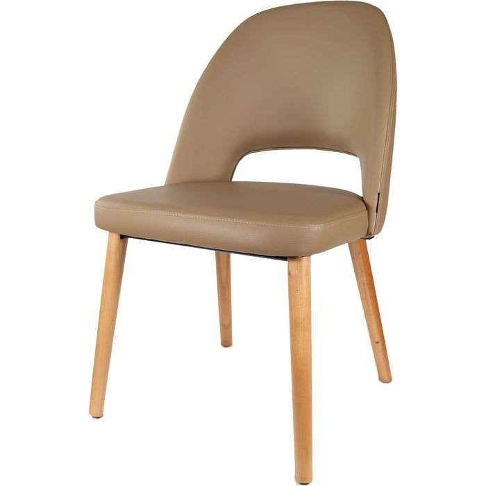 Durafurn Semifreddo Chair - Trojan Oak Legs/Taupe Vinyl