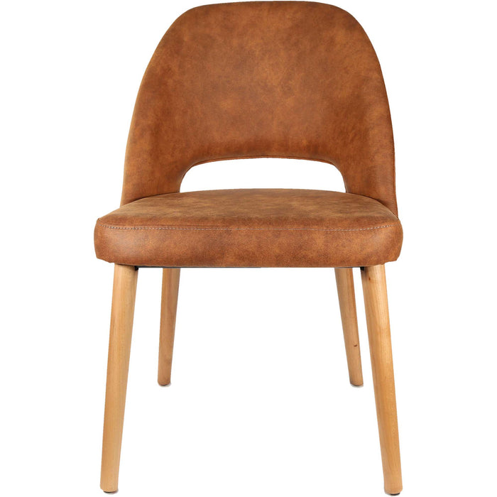 Durafurn Semifreddo Chair - Trojan Oak Legs/Tan Fabric