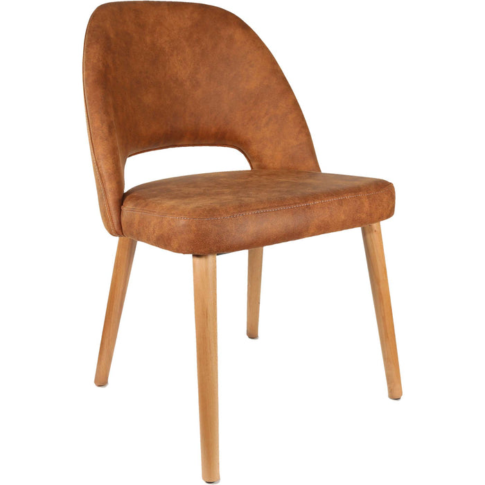 Durafurn Semifreddo Chair - Trojan Oak Legs/Tan Fabric