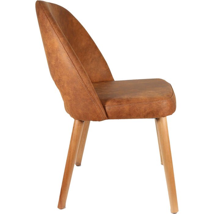 Durafurn Semifreddo Chair - Trojan Oak Legs/Tan Fabric