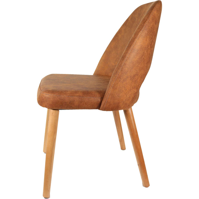 Durafurn Semifreddo Chair - Trojan Oak Legs/Tan Fabric