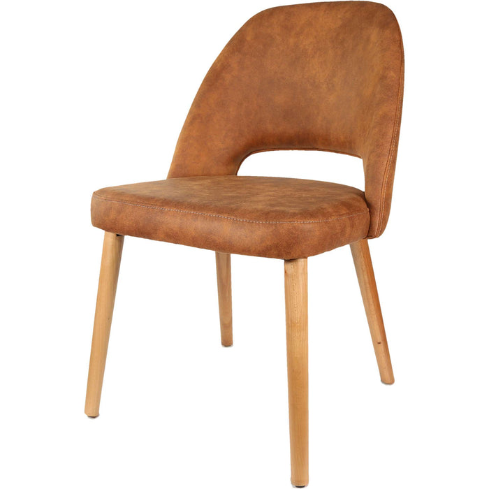 Durafurn Semifreddo Chair - Trojan Oak Legs/Tan Fabric