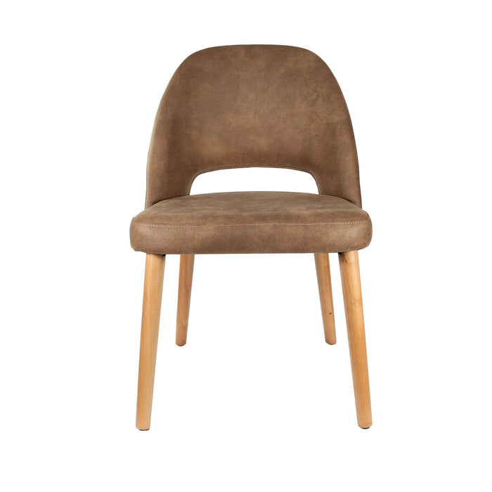 Durafurn Semifreddo Chair - Trojan Oak Legs/Mocha Fabric