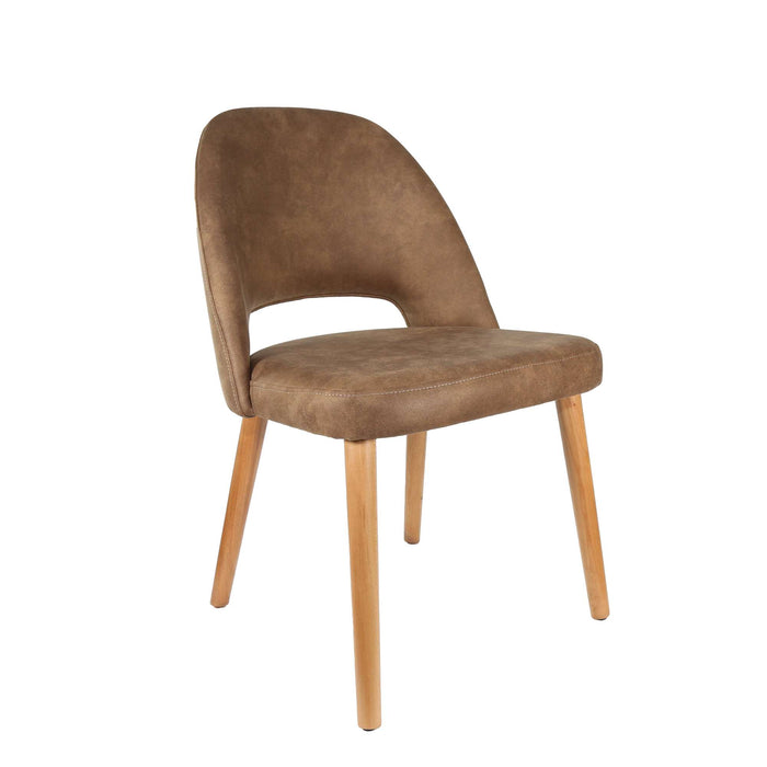 Durafurn Semifreddo Chair - Trojan Oak Legs/Mocha Fabric
