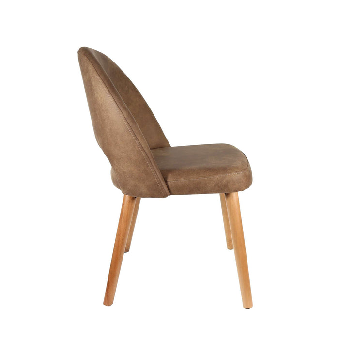 Durafurn Semifreddo Chair - Trojan Oak Legs/Mocha Fabric