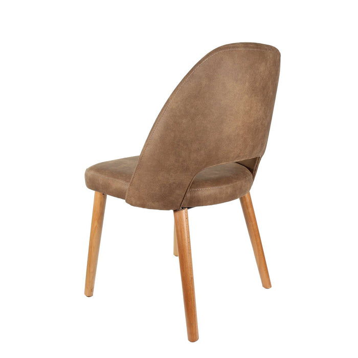 Durafurn Semifreddo Chair - Trojan Oak Legs/Mocha Fabric