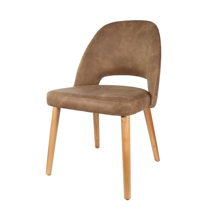 Durafurn Semifreddo Chair - Trojan Oak Legs/Mocha Fabric