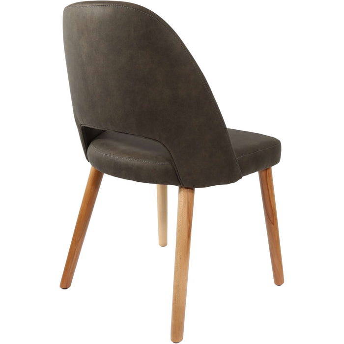 Durafurn Semifreddo Chair - Trojan Oak Legs/Charcoal Fabric