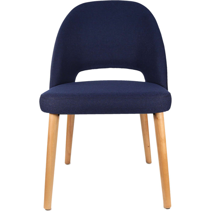 Durafurn Semifreddo Chair - Trojan Oak Legs/Navy Woven Fabric