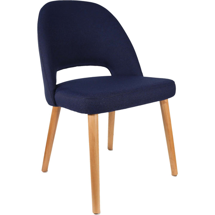 Durafurn Semifreddo Chair - Trojan Oak Legs/Navy Woven Fabric