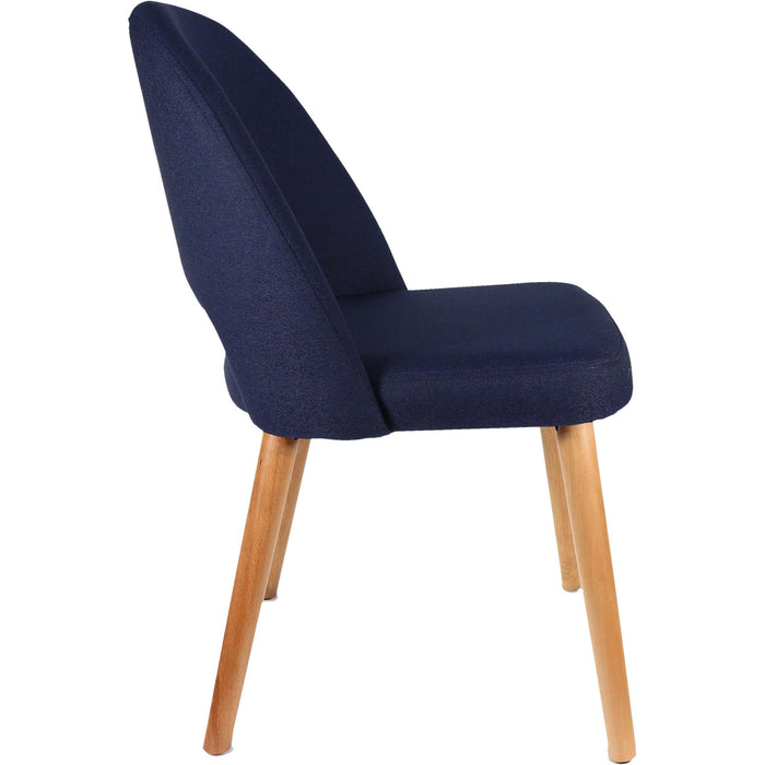 Durafurn Semifreddo Chair - Trojan Oak Legs/Navy Woven Fabric