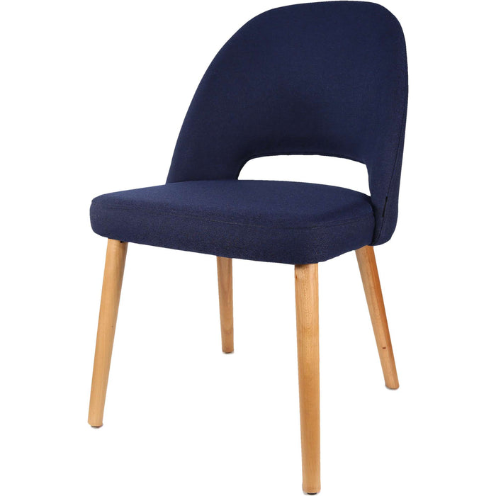 Durafurn Semifreddo Chair - Trojan Oak Legs/Navy Woven Fabric