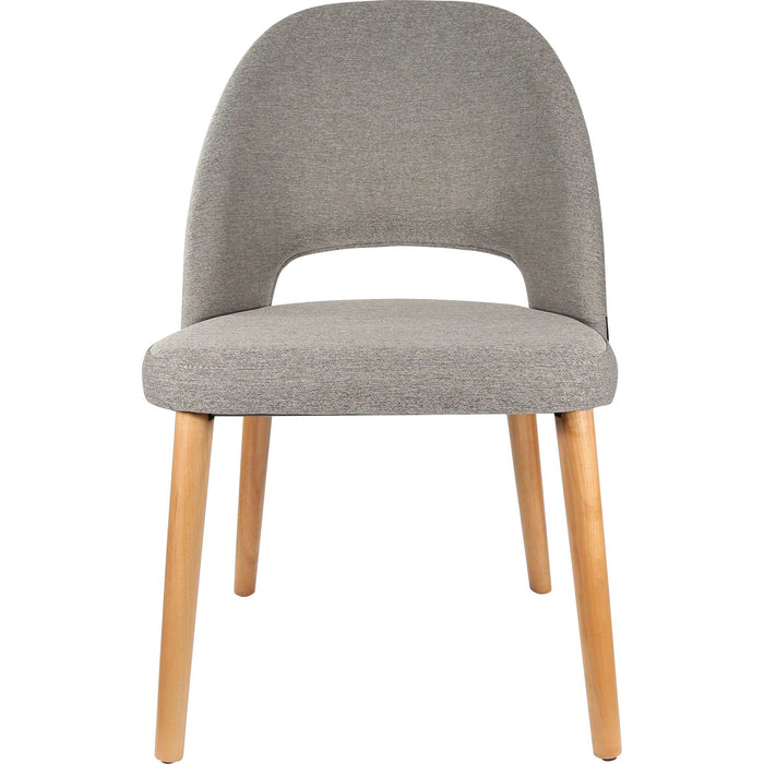 Durafurn Semifreddo Chair - Trojan Oak Legs/Taupe Woven Fabric