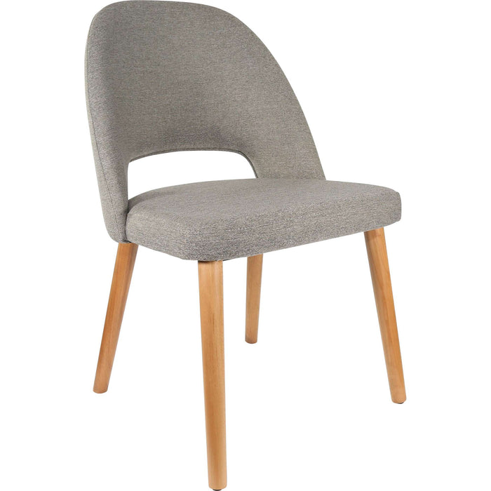 Durafurn Semifreddo Chair - Trojan Oak Legs/Taupe Woven Fabric