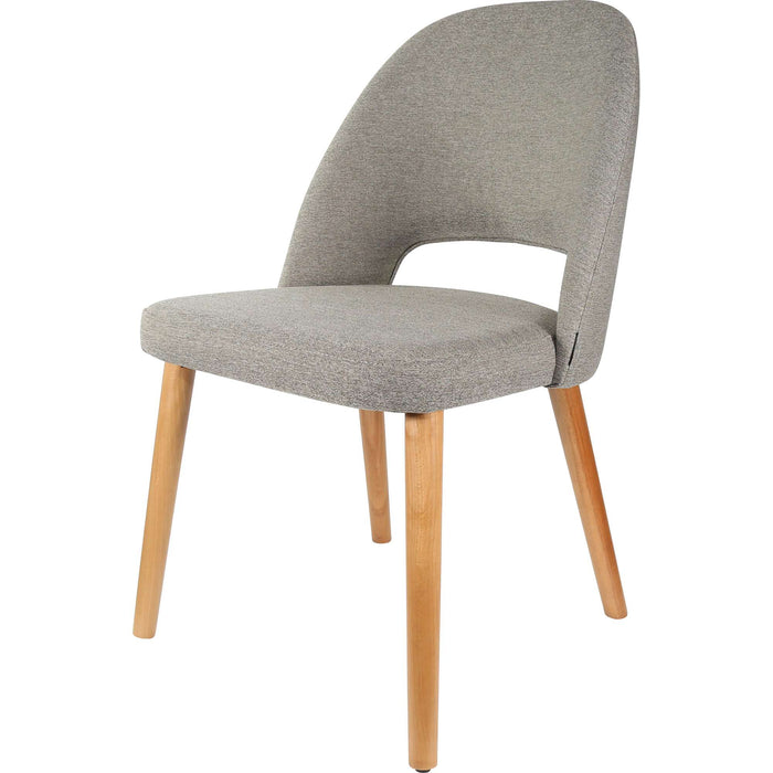 Durafurn Semifreddo Chair - Trojan Oak Legs/Taupe Woven Fabric