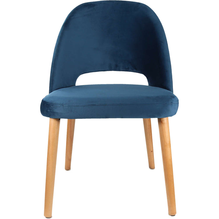 Durafurn Semifreddo Chair - Trojan Oak Legs/Denim Velvet