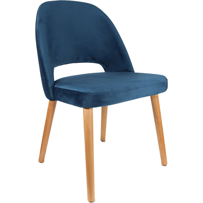 Durafurn Semifreddo Chair - Trojan Oak Legs/Denim Velvet