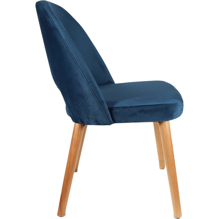 Durafurn Semifreddo Chair - Trojan Oak Legs/Denim Velvet