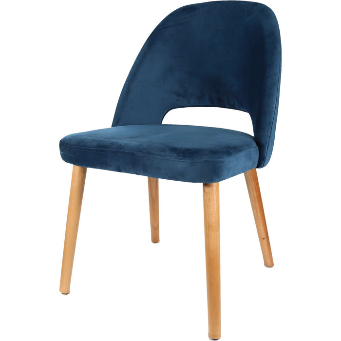 Durafurn Semifreddo Chair - Trojan Oak Legs/Denim Velvet