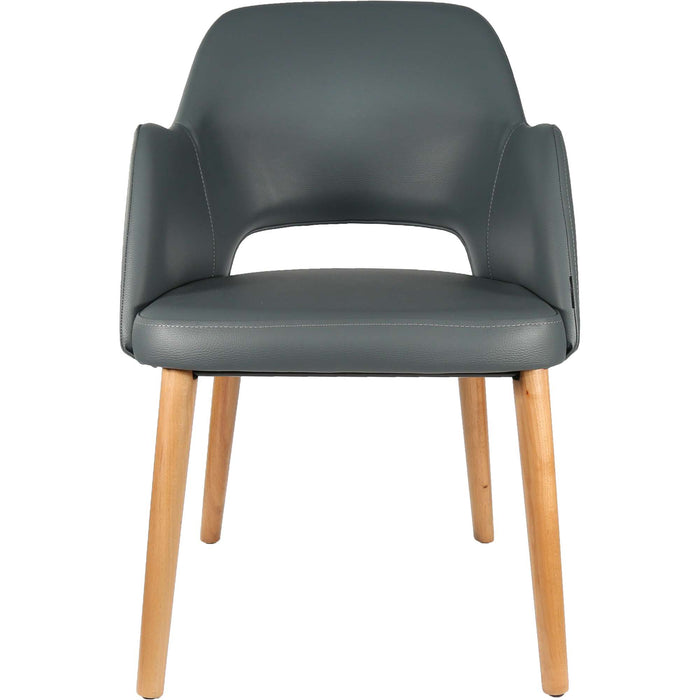 Durafurn Sorbet Chair - Trojan Oak Legs/Anthracite Vinyl