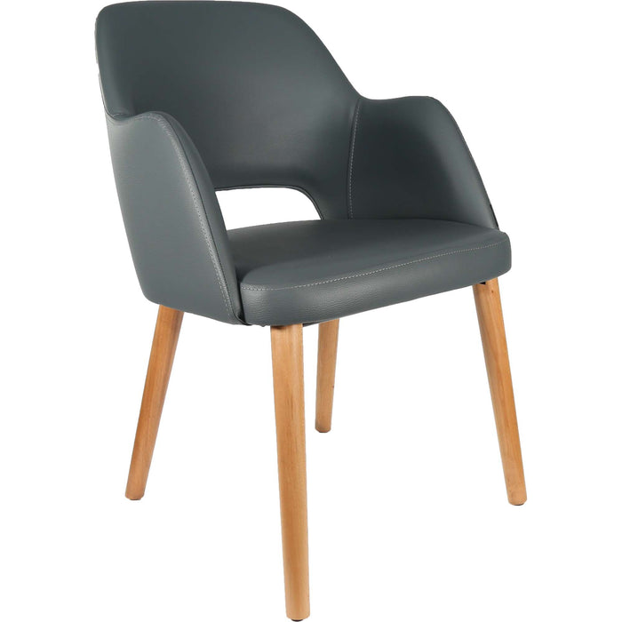 Durafurn Sorbet Chair - Trojan Oak Legs/Anthracite Vinyl