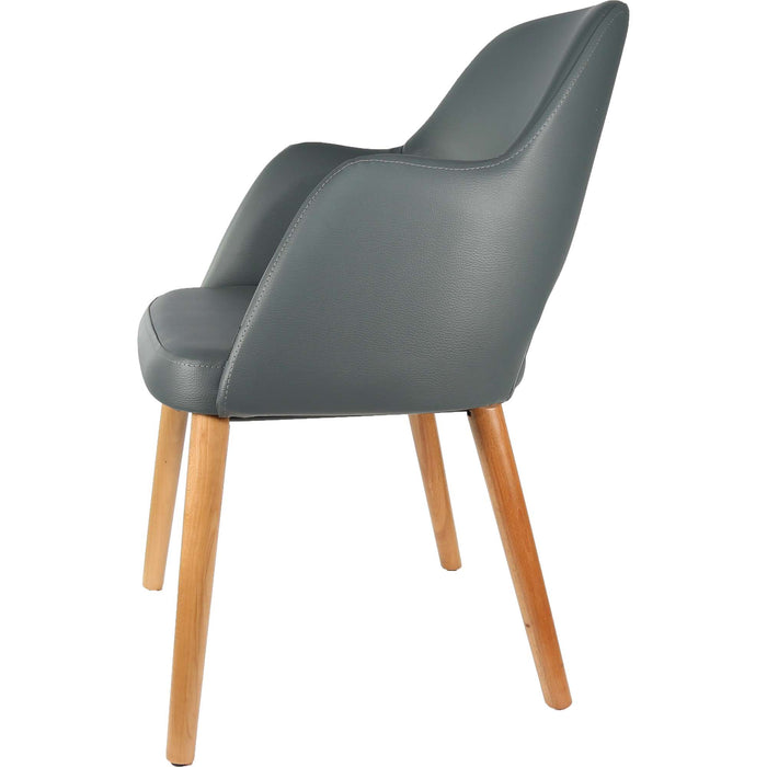 Durafurn Sorbet Chair - Trojan Oak Legs/Anthracite Vinyl